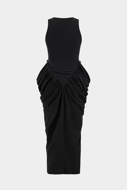 ELEONORA | DRAPED EMBELLISHED MAXI DRESS