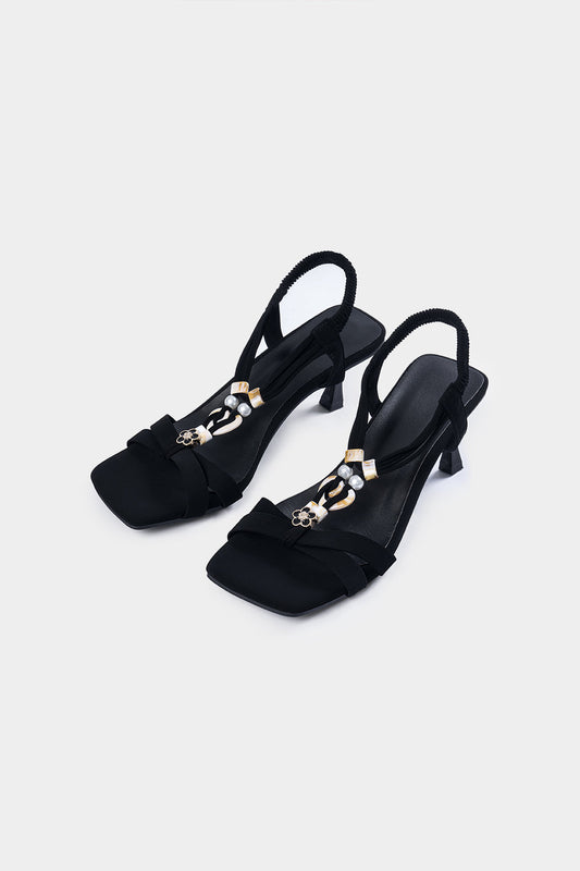 LIVIA EMBELLISHED SANDALS BLACK
