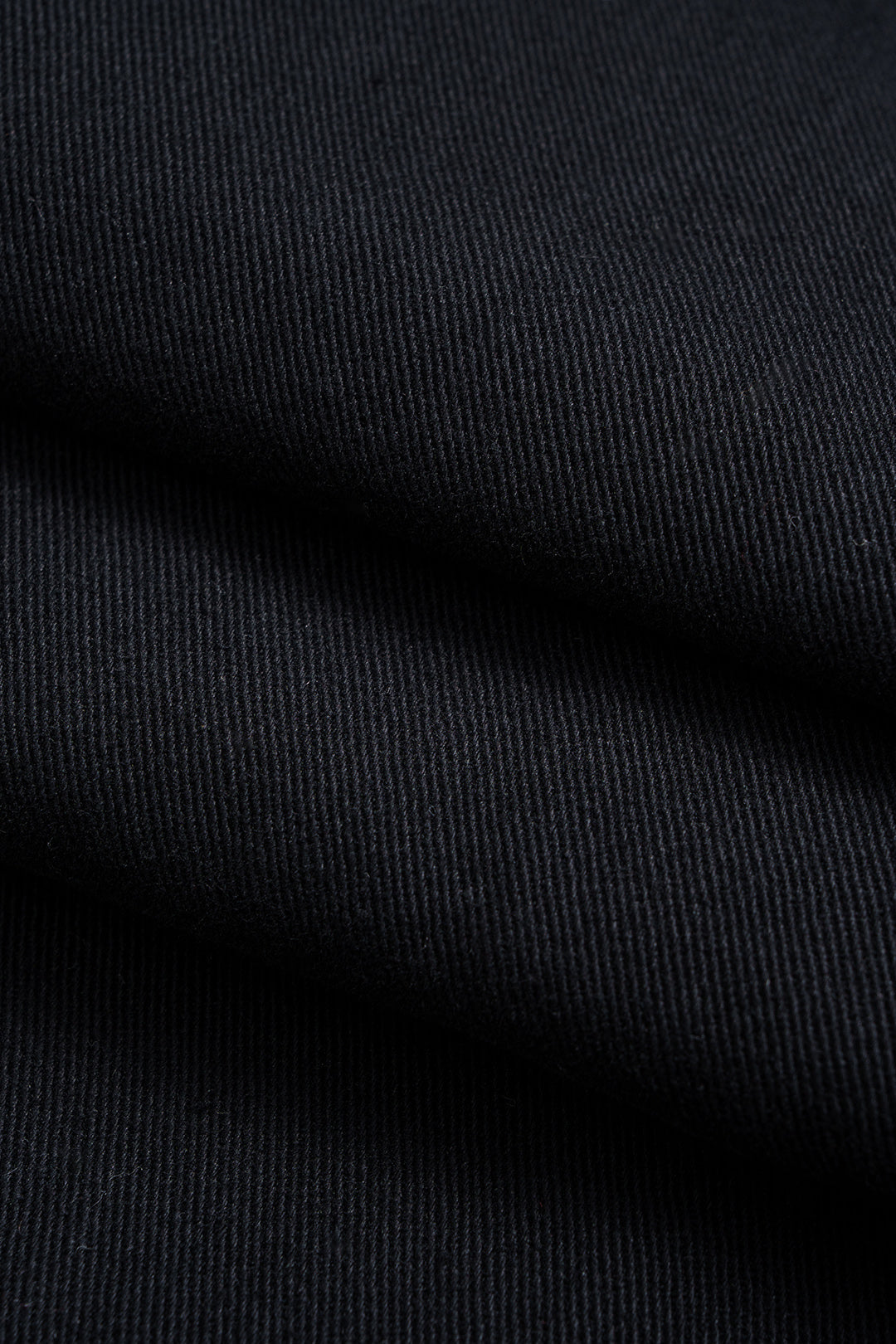 Denim Patchwork Ring Pocket Asymmetrical Washed Jeans BLACK