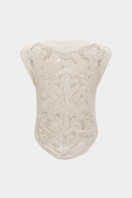 ALMA | CROCHET SLEEVELESS TOP IVORY
