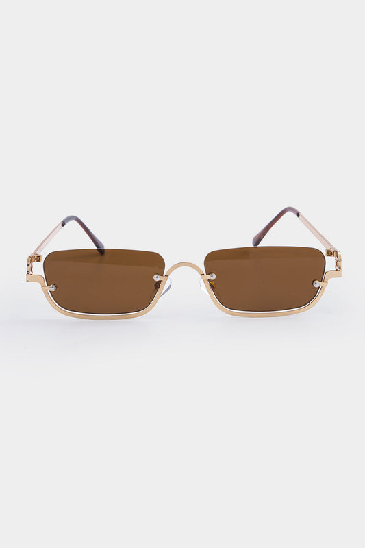 MARLOWE | RECTANGULAR SUNGLASSES LIGHT BROWN ONE SIZE