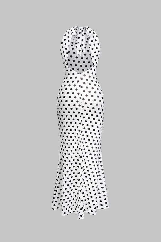 DALIA | POLKA DOT HALTER MAXI DRESS
