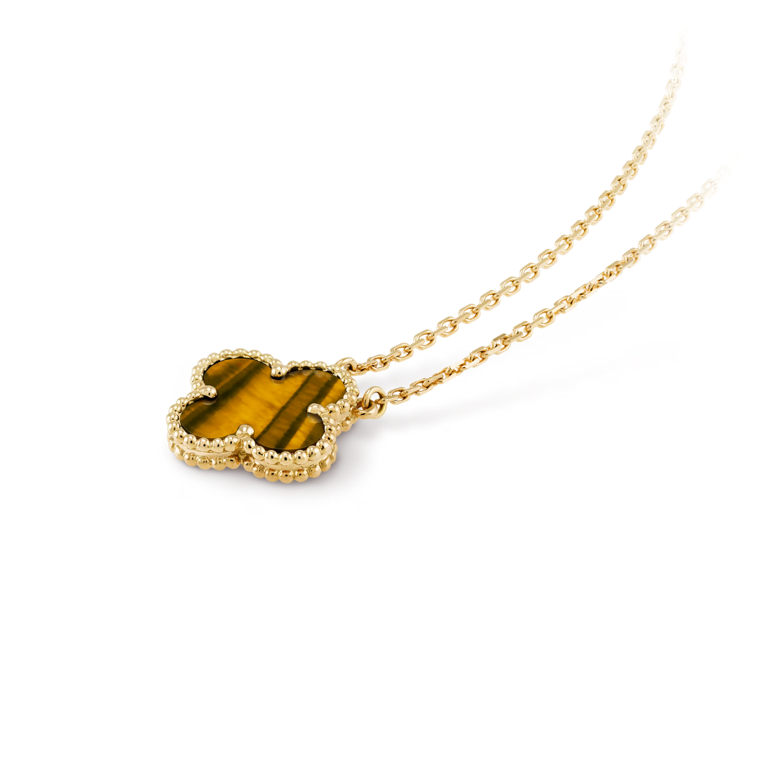 STELLA TIGER EYE CLOVER NECKLACE