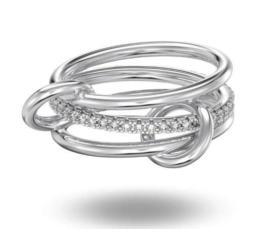 LUMINA INTERLOCK RING Silver