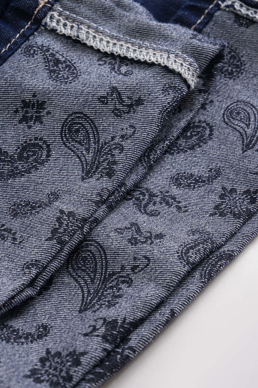 Denim Pocket Zipper Tie-Up Jeans NAVY