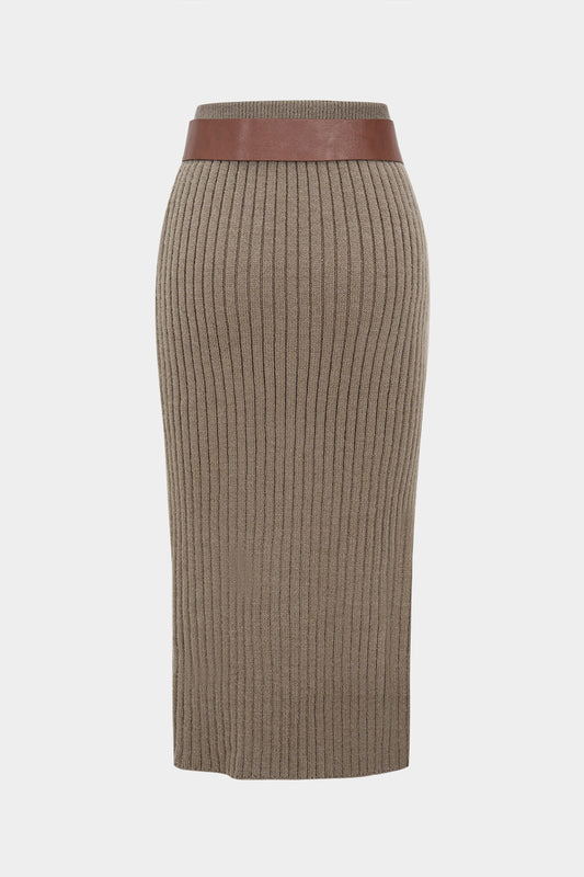 CLARISSE | RIBBED KNIT PENCIL SKIRT