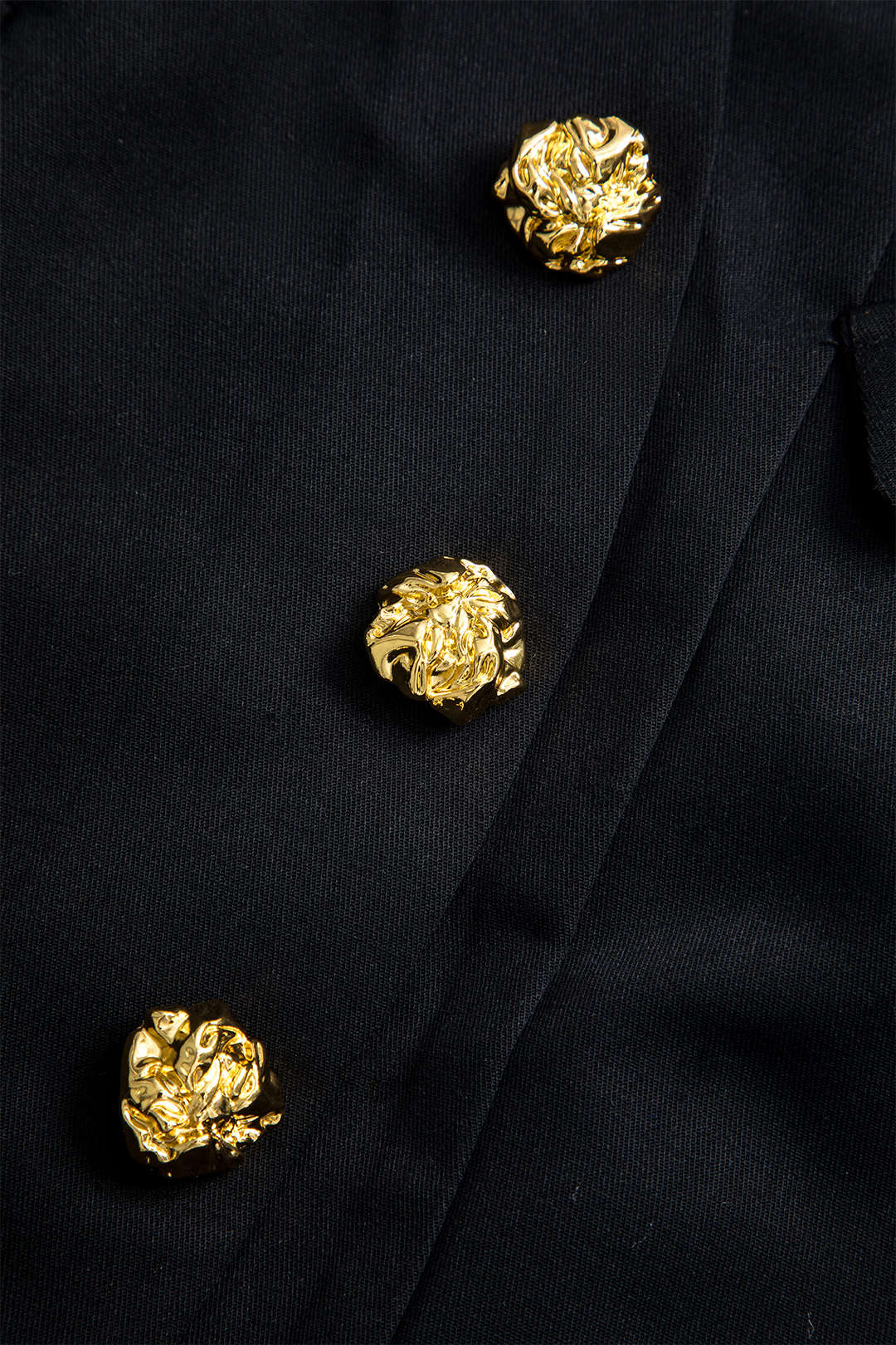 Solid Button Mini Skirt BLACK