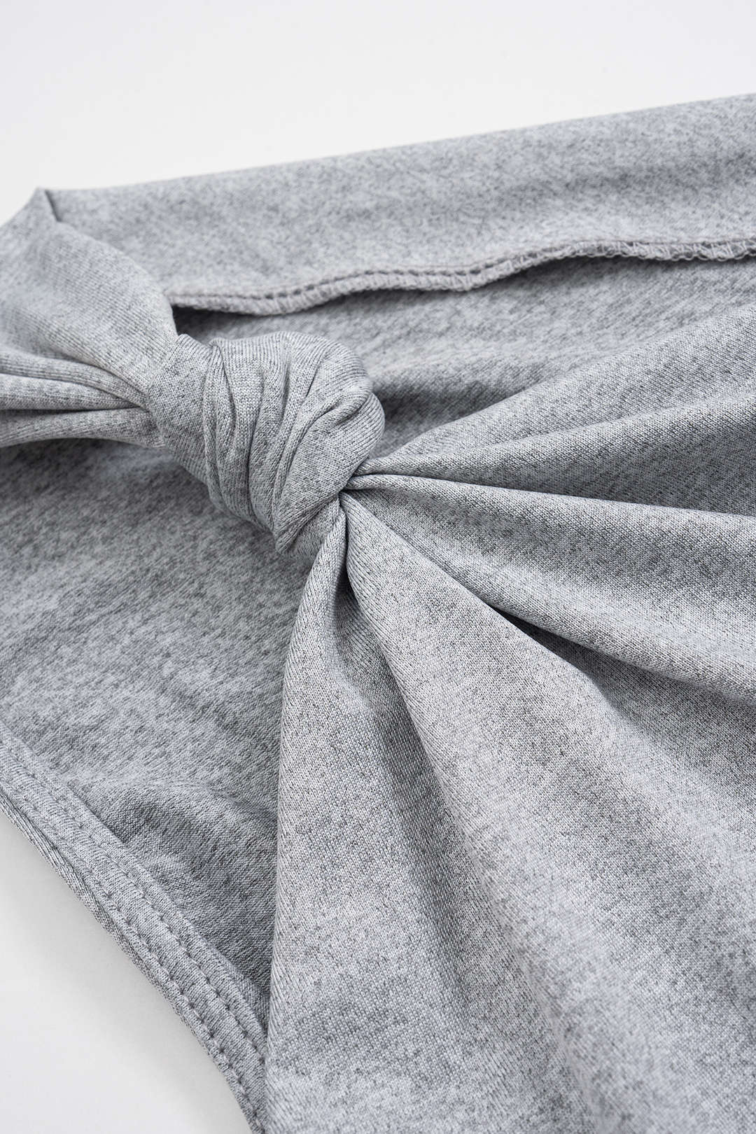 Knotted Asymmetrical Top And Skirt Set GRAY