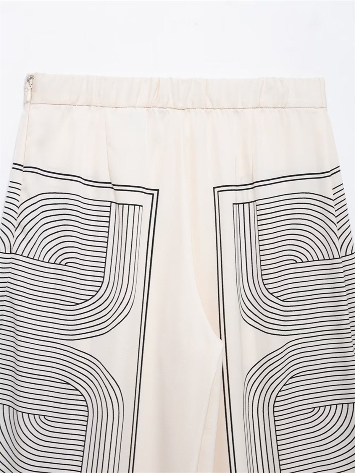 RAVENNA | GEOMETRIC WIDE LEG PANTS OFF-WHITE