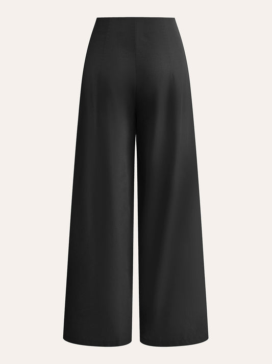 HAVANA | PALM EMBROIDERED PANTS BLACK