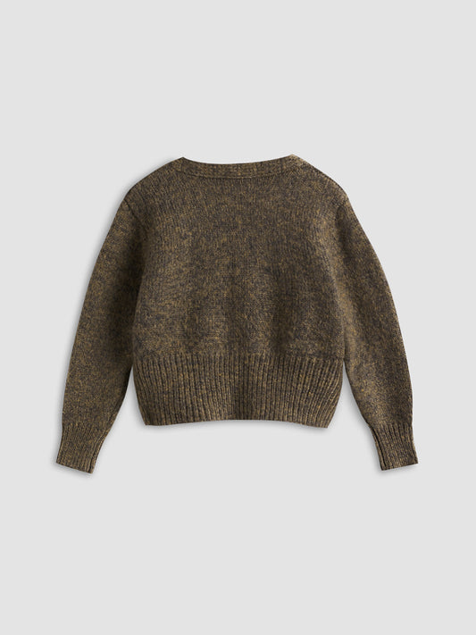 OLIVETTA | SIDE BUTTON CARDIGAN BROWN