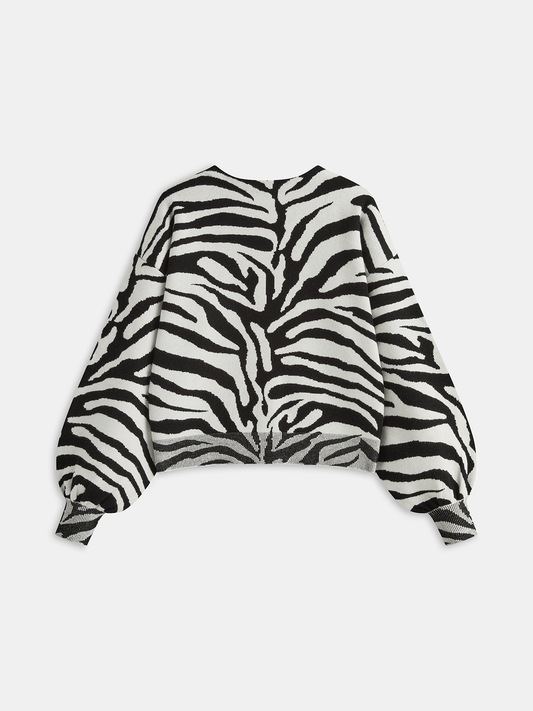 SAVANA | ZEBRA JACQUARD CARDIGAN