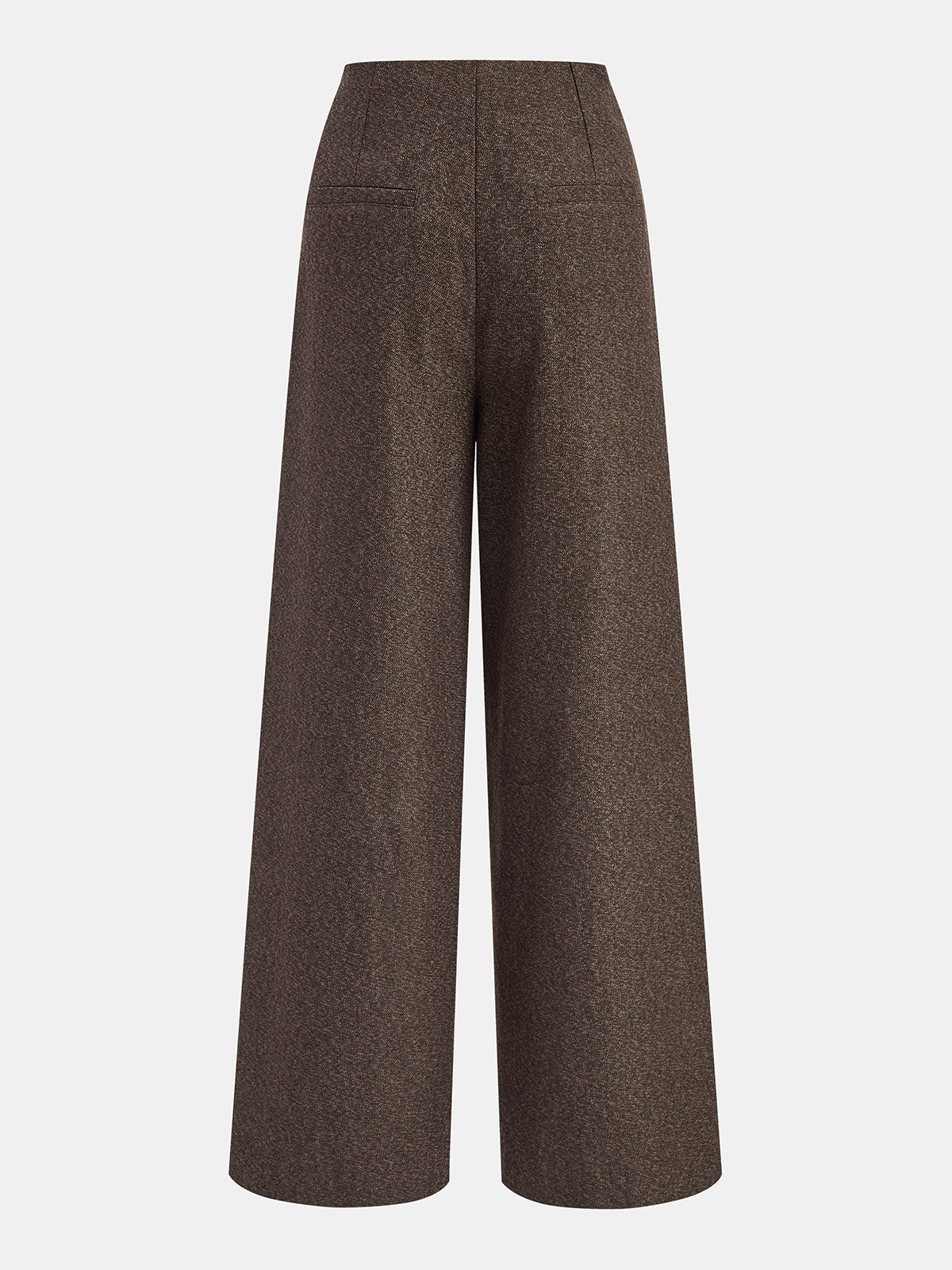 Buttoned Twill Retro Pants Dark Brown