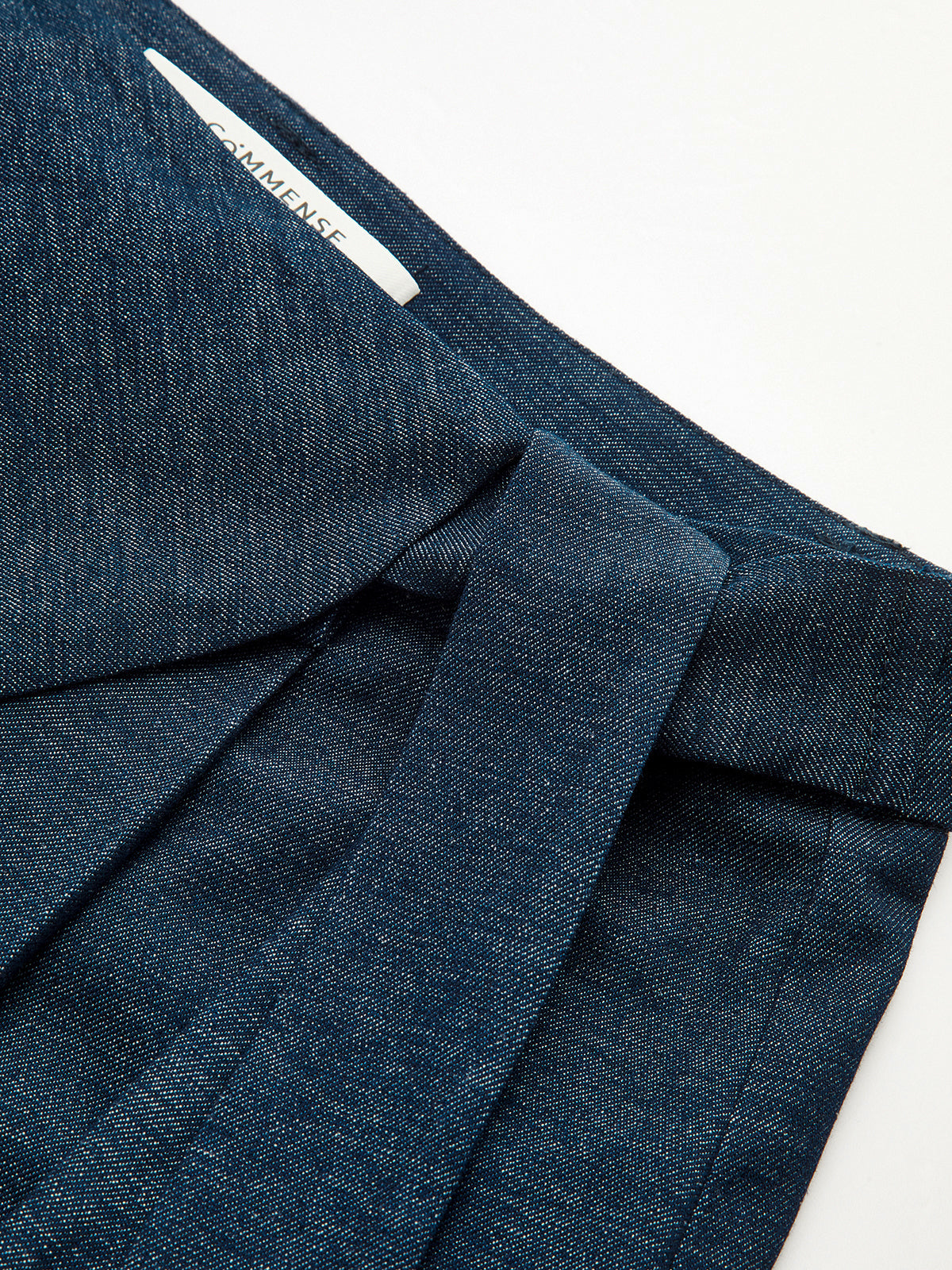 Asymmetric Wrap Wide-Leg Pants Navy