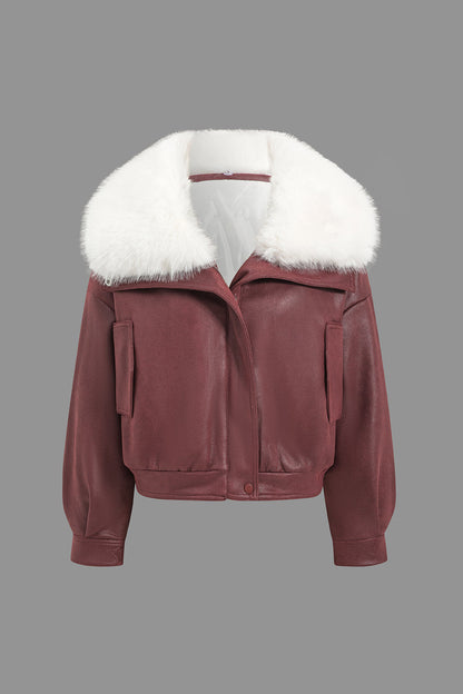 AVALYN | FAUX FUR COLLAR JACKET