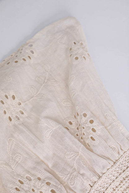 MARINA | CROCHET & EYELET TOP BEIGE