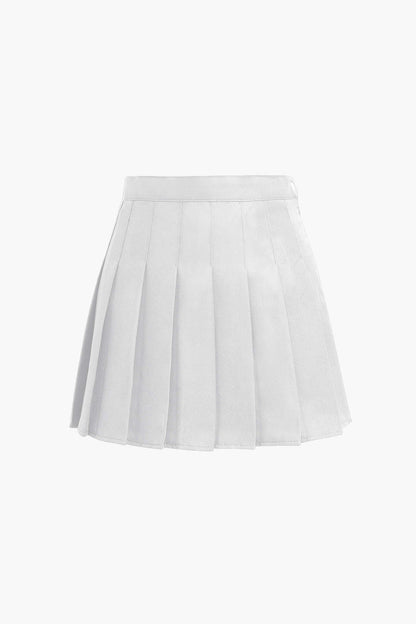 ARIA | PLEATED MINI SKIRT WHITE