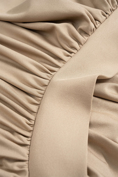 LIORA | DRAPED BUSTIER MIDI DRESS