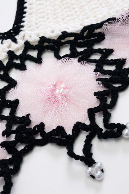 LIA | FLORAL CROCHET HALTER TOP