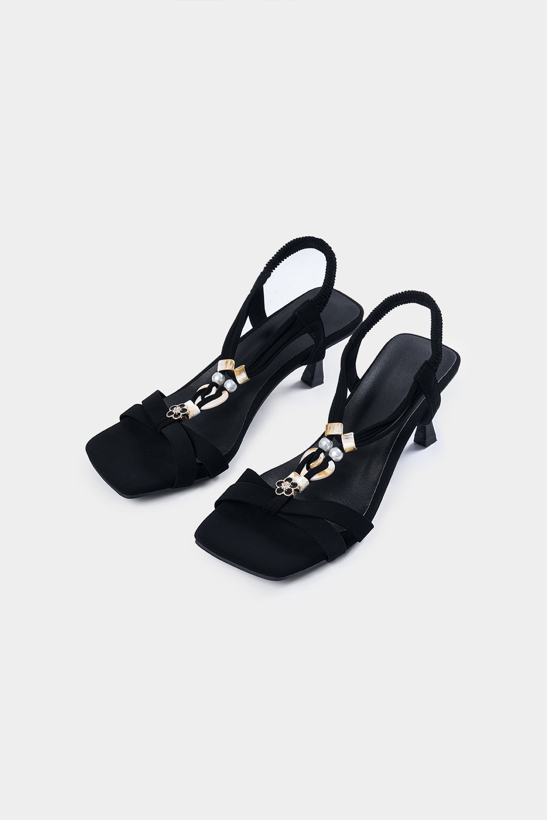 LIVIA EMBELLISHED SANDALS BLACK