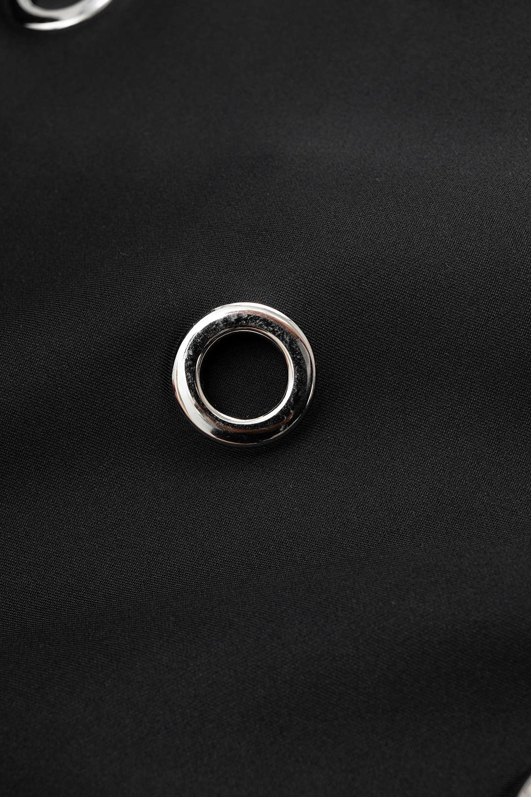 Hollow Out Ring Zipper Skirt BLACK