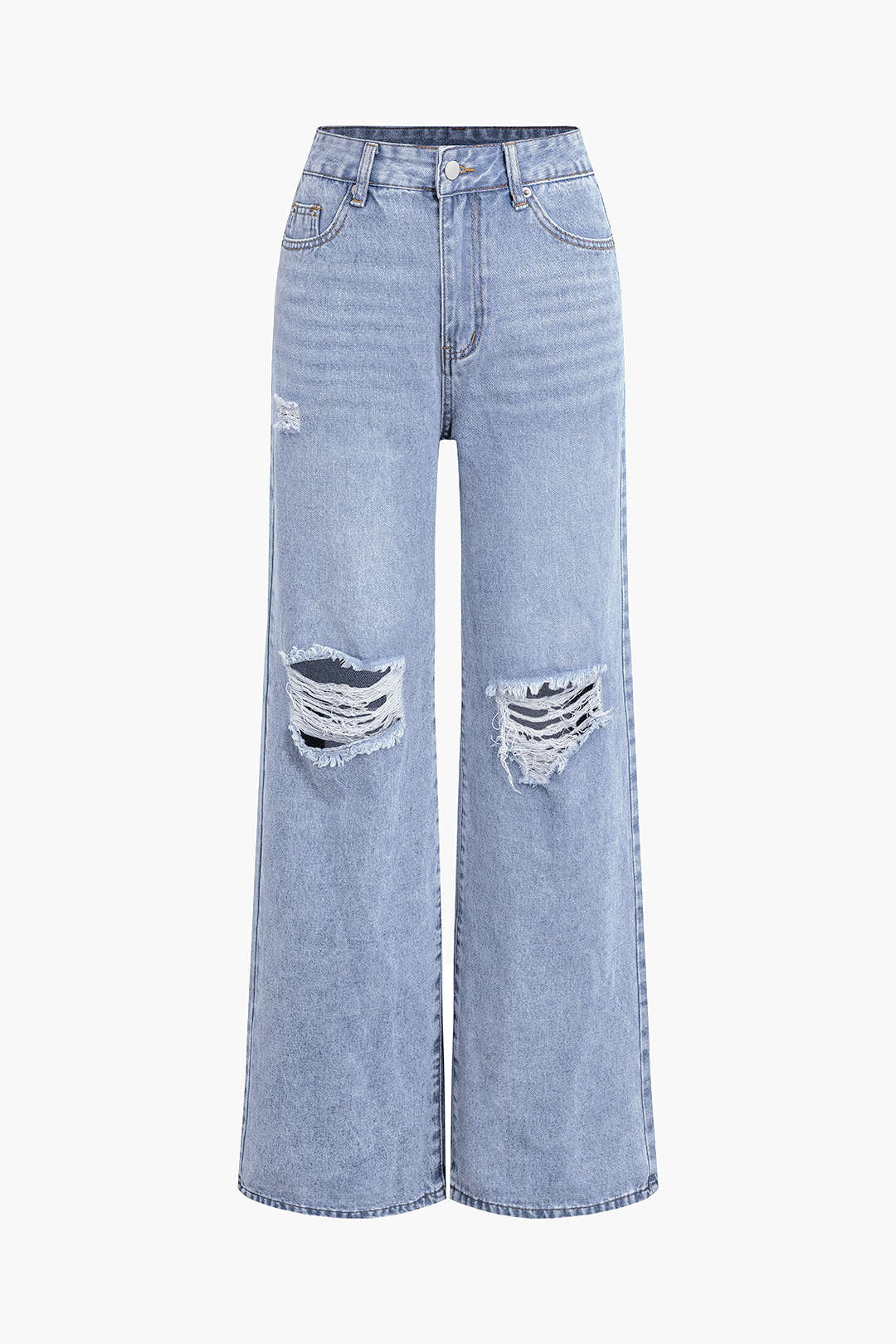ÉLISE | DISTRESSED WIDE LEG JEANS