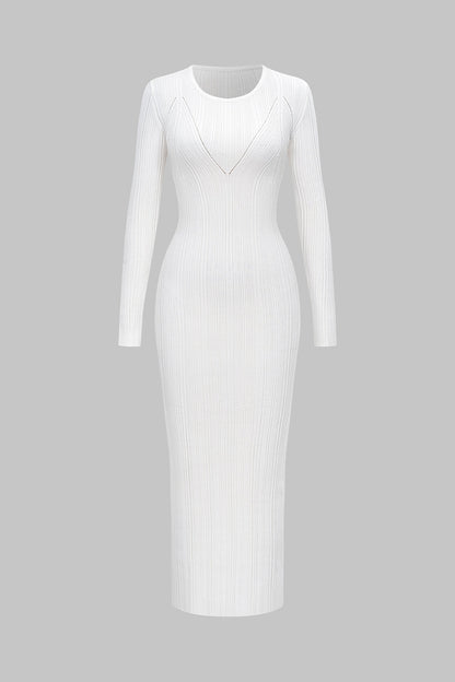 NATALIA | WHITE KNIT MAXI DRESS WHITE