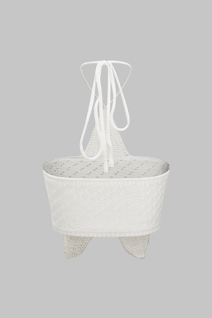 ESTRELLA | CROCHET HALTER TOP IVORY
