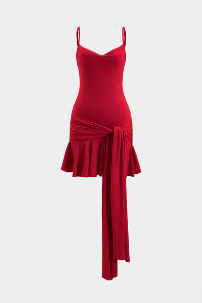 SCARLET TEMPO | ASYMMETRICAL MINI DRESS