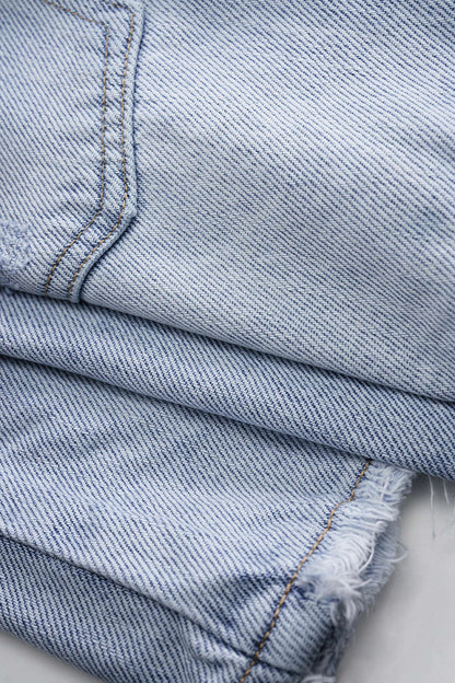 ISALINE | PEARL CHAIN DENIM SHORTS