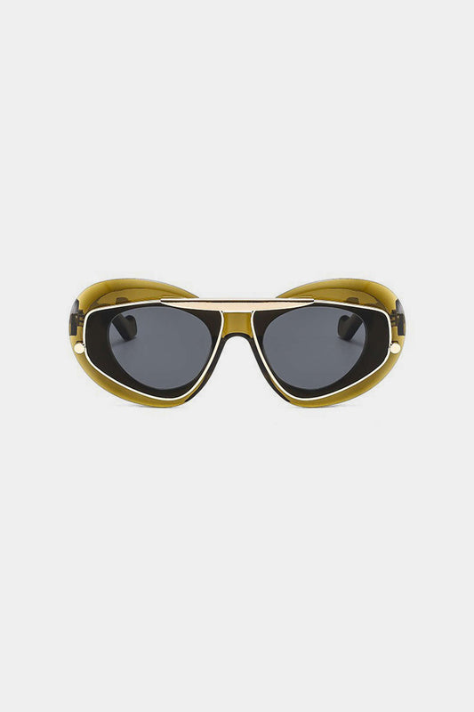 Cat-Eye Frame Sunglasses GOLD ONE SIZE