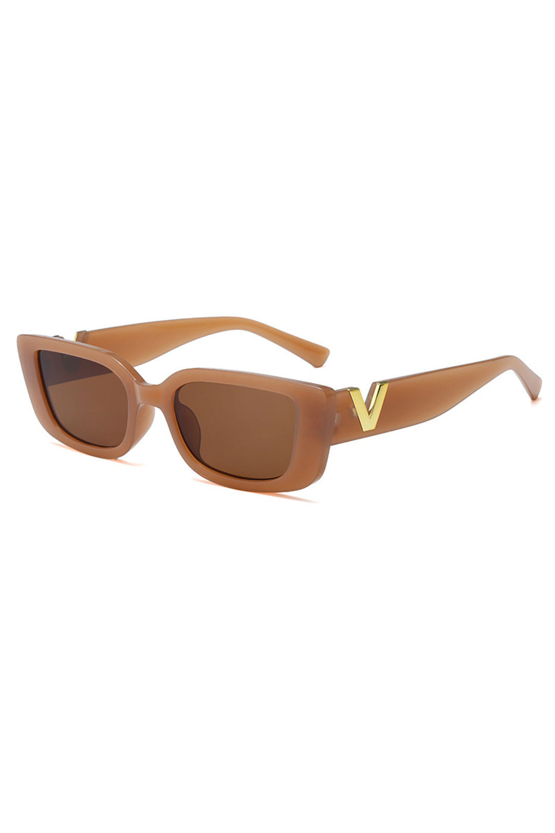 Square Frame Sunglasses LIGHT BROWN ONE SIZE