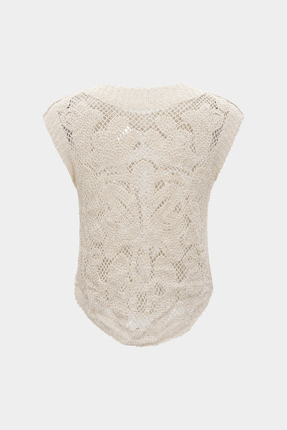 ALMA | CROCHET SLEEVELESS TOP IVORY