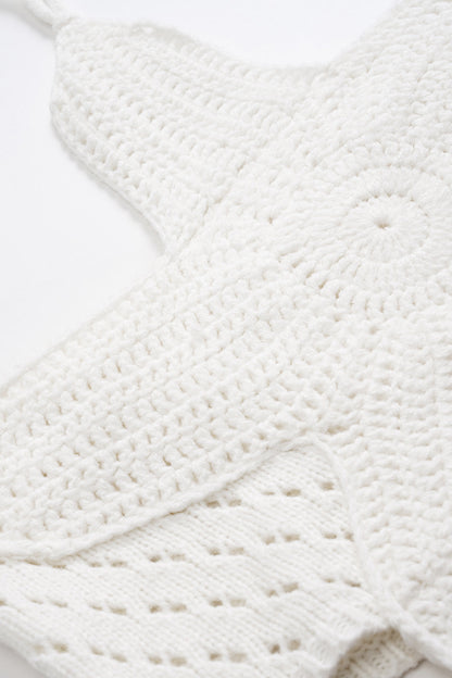 ESTRELLA | CROCHET HALTER TOP IVORY