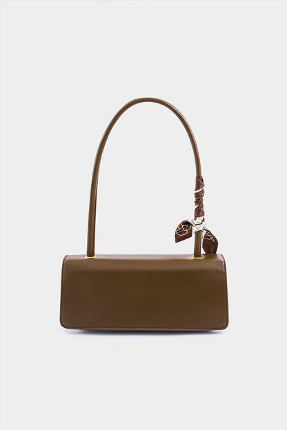 Metallic Decor Square Shoulder Bag BROWN ONE SIZE