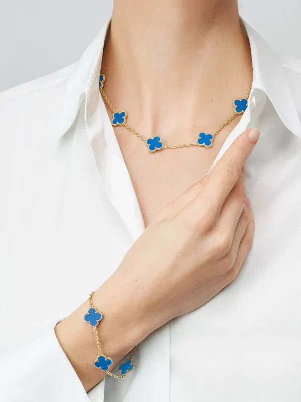 STELLA BLUE CLOVER NECKLACE