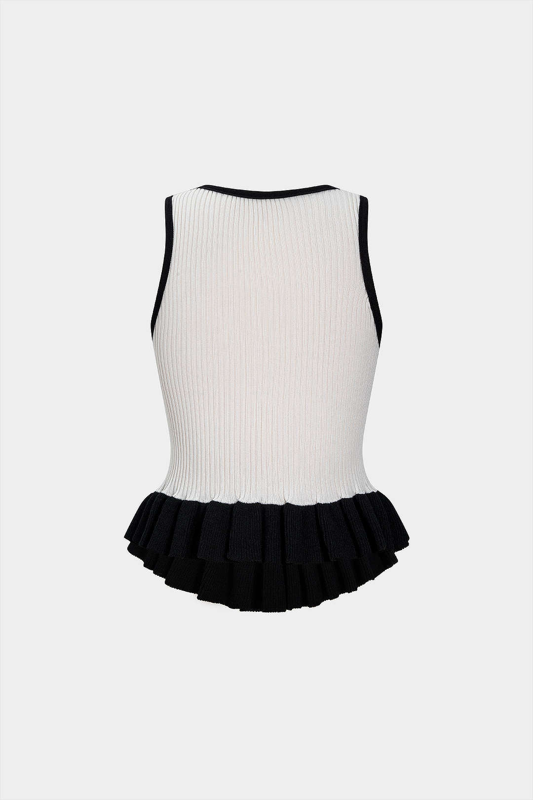 NOIRÉ | PLEATED HEM TANK WHITE