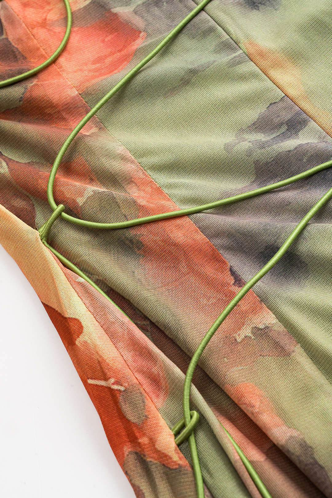 LUNARIA | LACE UP SLIP DRESS ORANGE