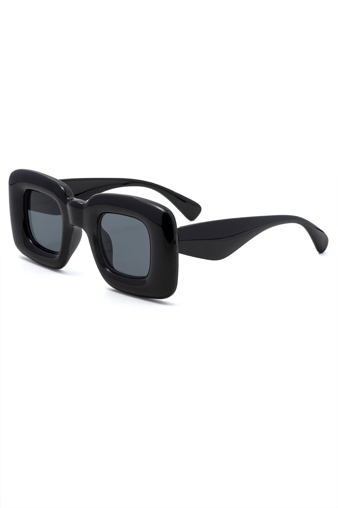 Inflated Square Frame Sunglasses BLACK ONE SIZE