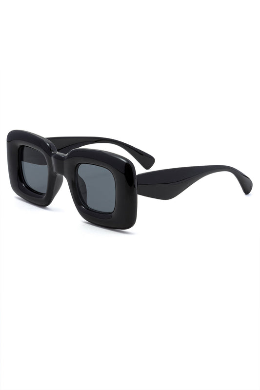 Inflated Square Frame Sunglasses BLACK ONE SIZE