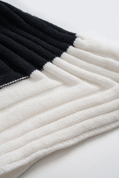 ARLETTE | ASYMMETRIC MONOCHROME MINI DRESS BLACK