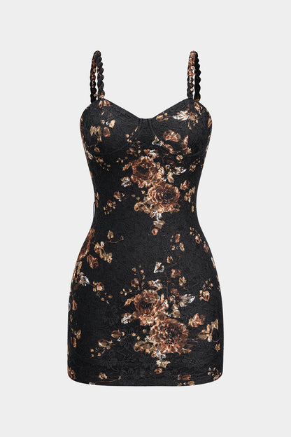 HEIDY | FLORAL BODICE DRAPE DRESS