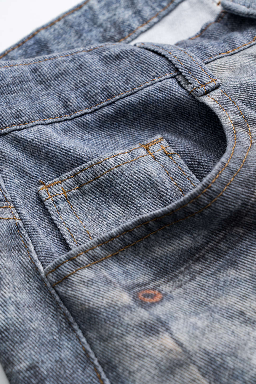 RAVEN DISTRESSED WIDE LEG JEANS CADET BLUE