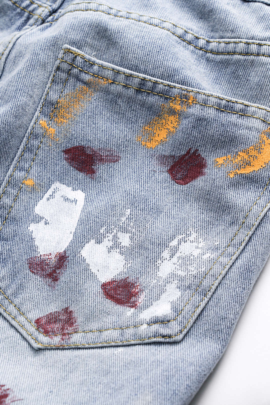 Denim Washed Straight Leg Wide Leg Jeans LIGHT WASH BLUE