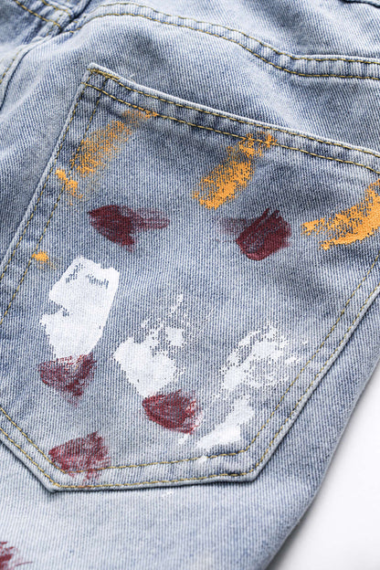 Denim Washed Straight Leg Wide Leg Jeans LIGHT WASH BLUE