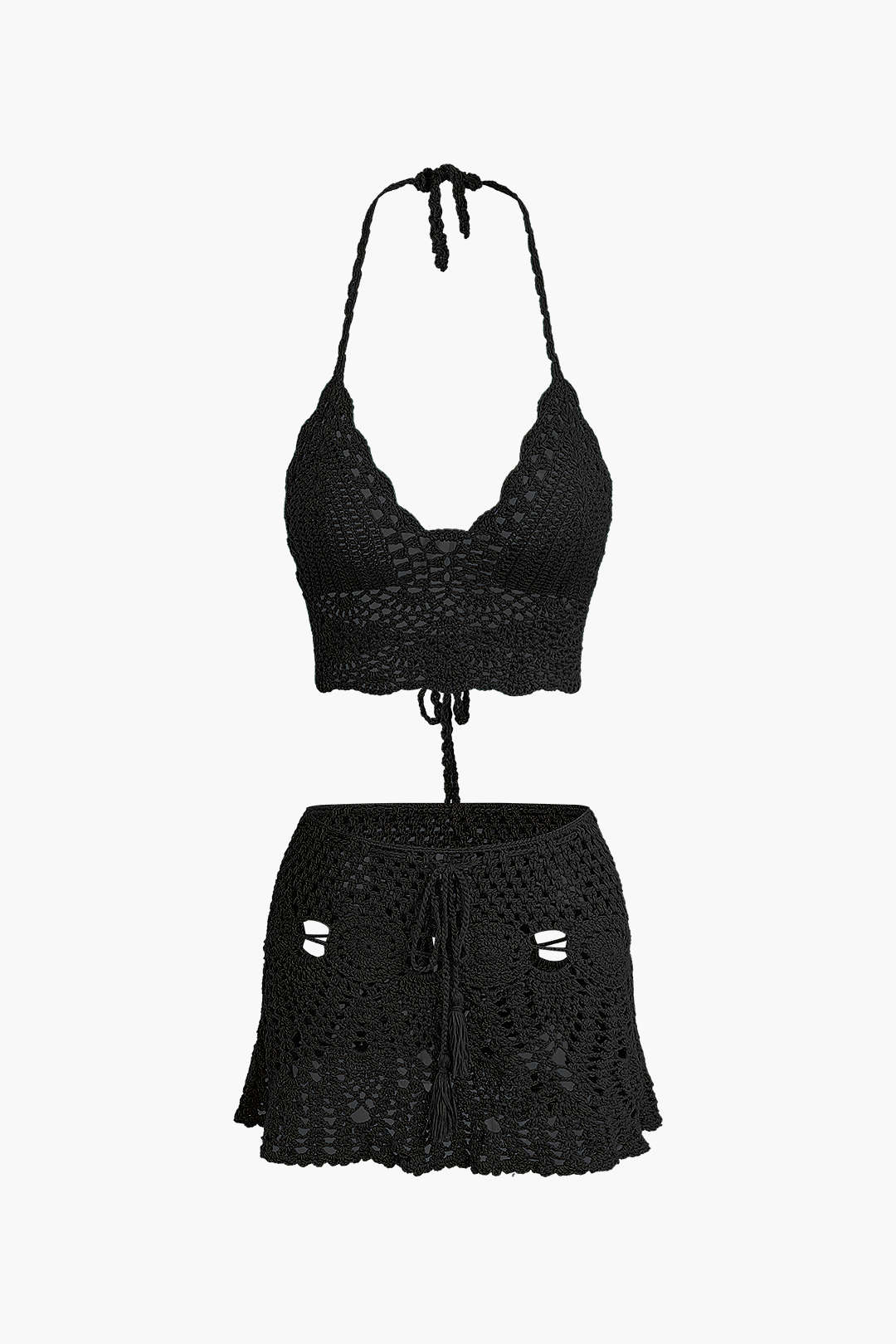 ISLA | CROCHET TWO PIECE SET BLACK