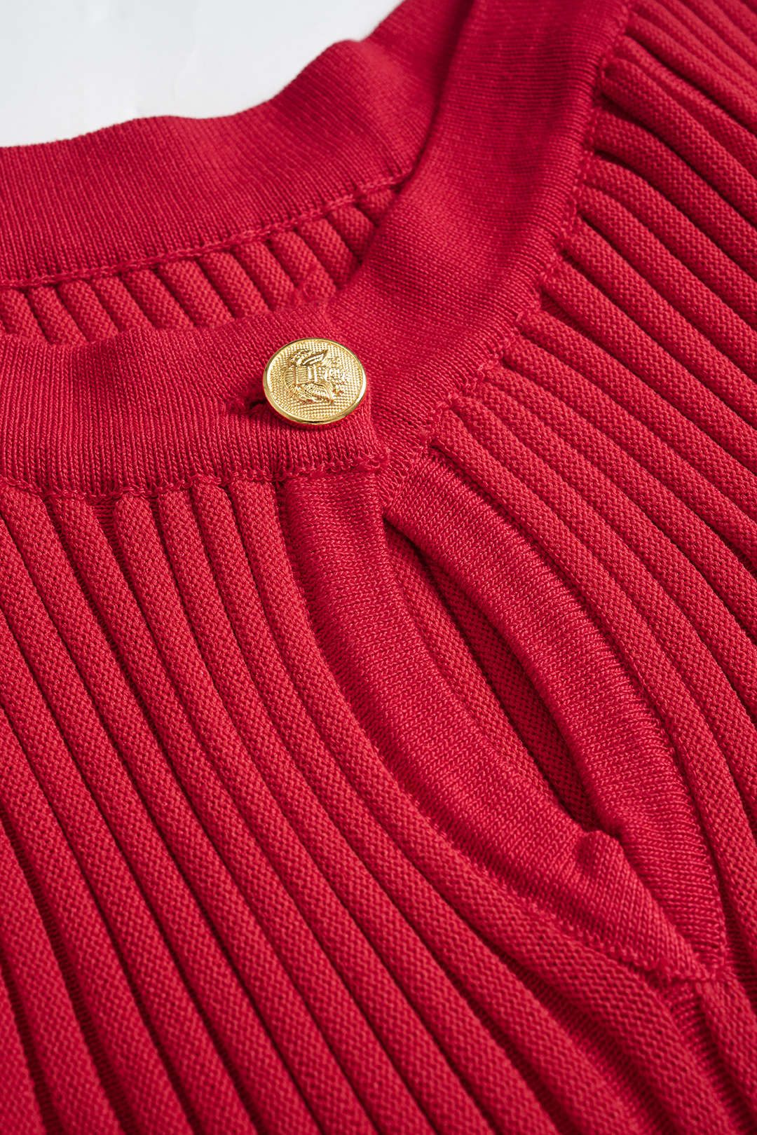 SOFIA | RED RIBBED SKATER DRESS RED