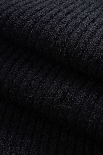 SELENE | CONTRAST TRIM KNIT MINI DRESS BLACK