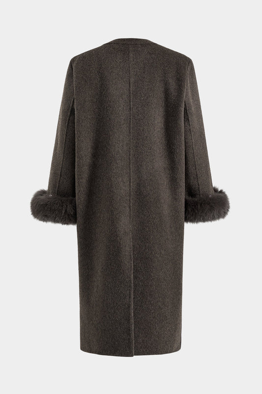 ELEONORA | FUR TRIMMED WOOL COAT