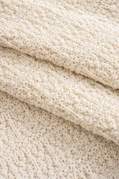 Knit Ribbed Ruffle Mini Skirt BEIGE